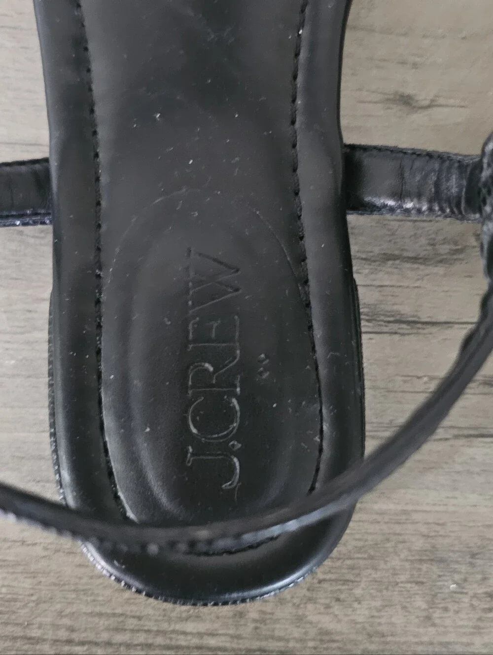 J.Crew Sadie Black ankle strap thong sandals 7 1/2
